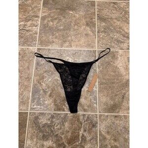 Skims Lace Thong Onyx Size 2X